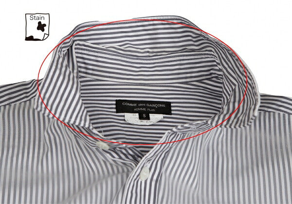 CdG HOMME PLUS 10SS Check Pocket Stripe Shirt White Size S