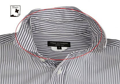 CdG HOMME PLUS 10SS Check Pocket Stripe Shirt White Size S