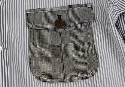 CdG HOMME PLUS 10SS Check Pocket Stripe Shirt White Size S