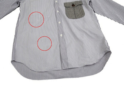 CdG HOMME PLUS 10SS Check Pocket Stripe Shirt White Size S
