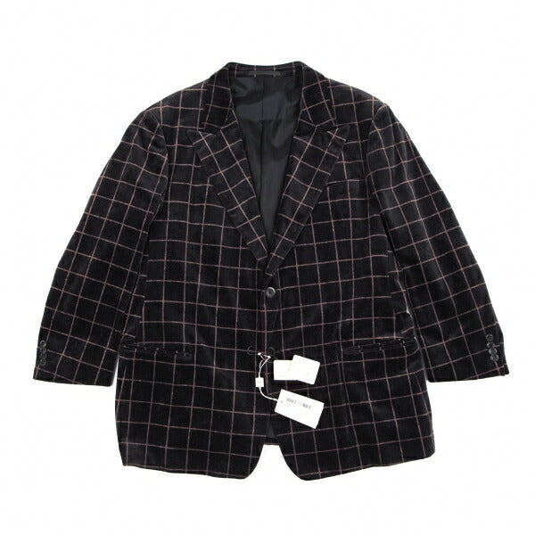 ARMANI COLLEZIONI Graph Check Velour Jacket Black Size 60