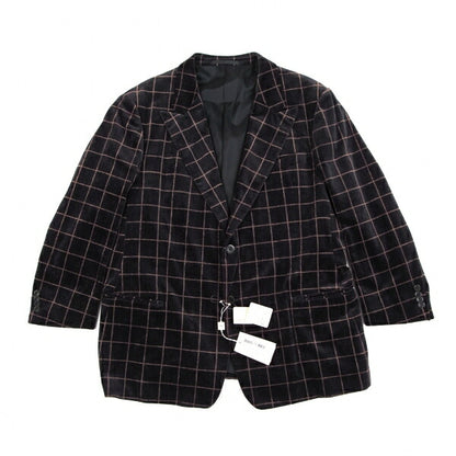 ARMANI COLLEZIONI Graph Check Velour Jacket Black Size 60