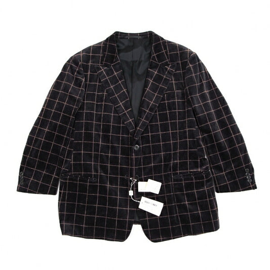 ARMANI COLLEZIONI Graph Check Velour Jacket Black Size 60