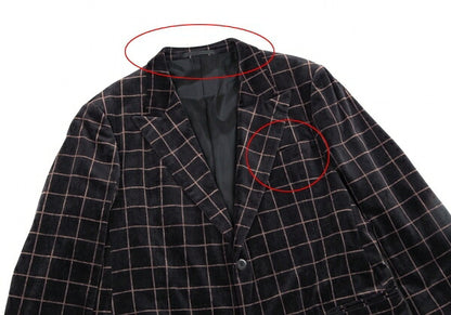 ARMANI COLLEZIONI Graph Check Velour Jacket Black Size 60