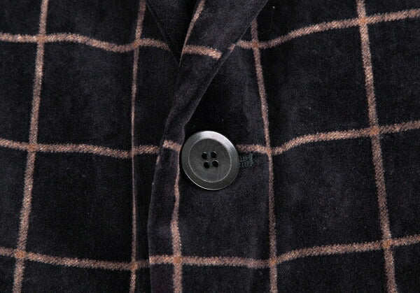 ARMANI COLLEZIONI Graph Check Velour Jacket Black Size 60