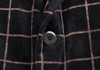 ARMANI COLLEZIONI Graph Check Velour Jacket Black Size 60