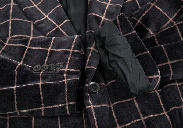 ARMANI COLLEZIONI Graph Check Velour Jacket Black Size 60