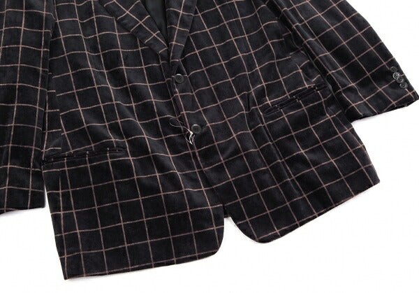ARMANI COLLEZIONI Graph Check Velour Jacket Black Size 60