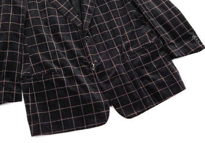 ARMANI COLLEZIONI Graph Check Velour Jacket Black Size 60