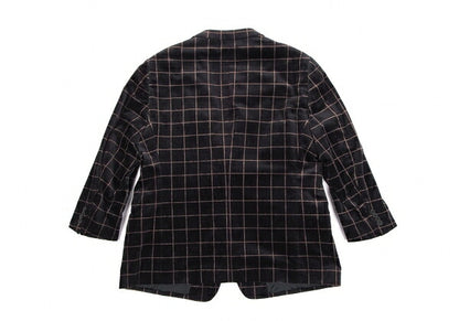 ARMANI COLLEZIONI Graph Check Velour Jacket Black Size 60