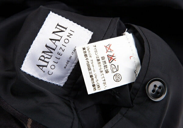 ARMANI COLLEZIONI Graph Check Velour Jacket Black Size 60