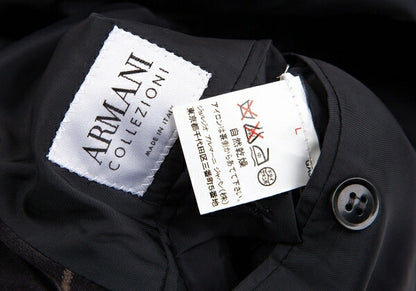 ARMANI COLLEZIONI Graph Check Velour Jacket Black Size 60