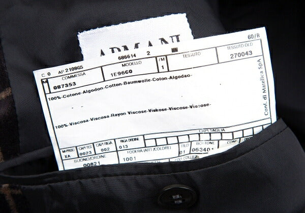 ARMANI COLLEZIONI Graph Check Velour Jacket Black Size 60