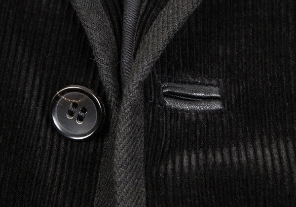 Papas Piping Corduroy Jacket Black Size 52LL