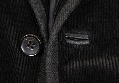 Papas Piping Corduroy Jacket Black Size 52LL