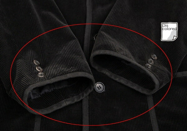 Papas Piping Corduroy Jacket Black Size 52LL
