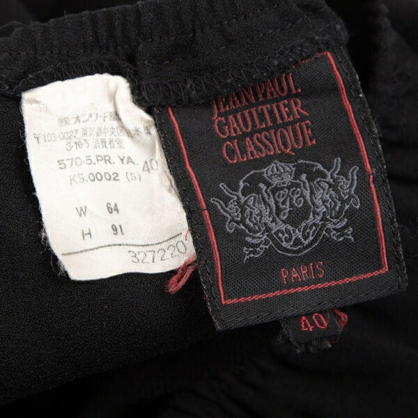 Jean Paul GAULTIER CLASSIQUE Triacetate Pants Black Size 40
