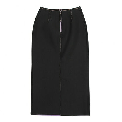 Jean Paul GAULTIER FEMME Nylon Neoprene Skirt Black Size 40