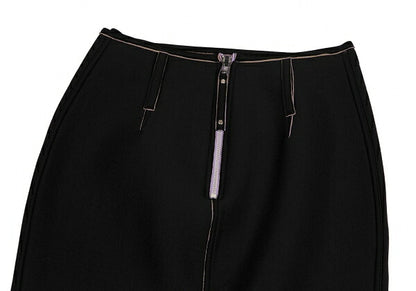 Jean Paul GAULTIER FEMME Nylon Neoprene Skirt Black Size 40