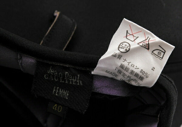 Jean Paul GAULTIER FEMME Nylon Neoprene Skirt Black Size 40