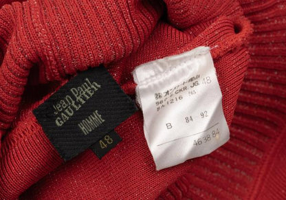 Jean Paul GAULTIER HOMME Rayon Nylon Knit Red Size 48