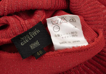 Jean Paul GAULTIER HOMME Rayon Nylon Knit Red Size 48