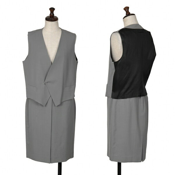 Jean Paul GAULTIER FEMME Wool Waist Skirt Gray Size 40