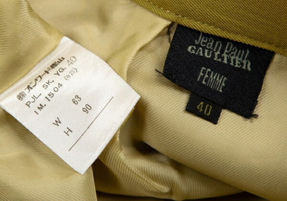 Jean Paul GAULTIER FEMME Wool Back Skirt Yellow Size 40