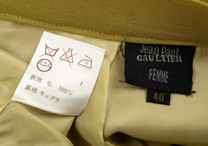 Jean Paul GAULTIER FEMME Wool Back Skirt Yellow Size 40
