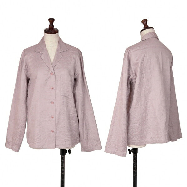 ISSEY MIYAKE Cotton Pattern Stitch Open Shirt Purple Size 2