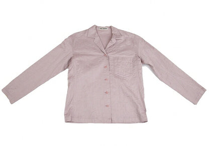 ISSEY MIYAKE Cotton Pattern Stitch Open Shirt Purple Size 2
