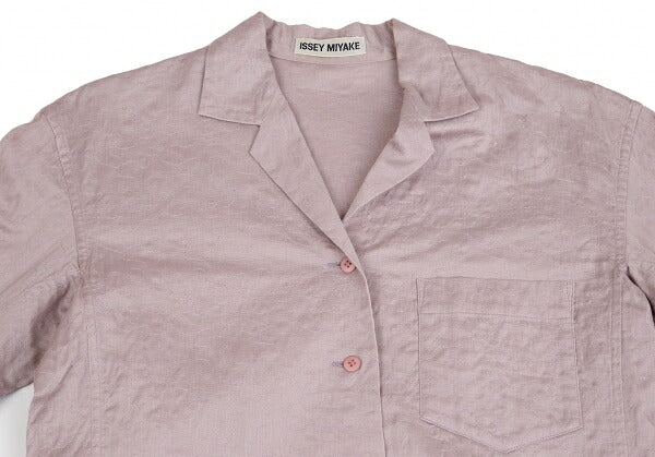 ISSEY MIYAKE Cotton Pattern Stitch Open Shirt Purple Size 2