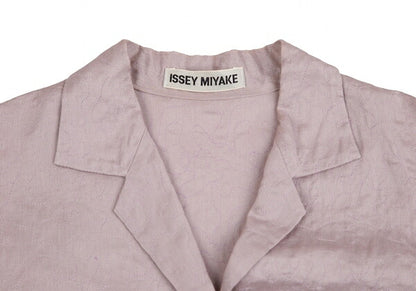 ISSEY MIYAKE Cotton Pattern Stitch Open Shirt Purple Size 2