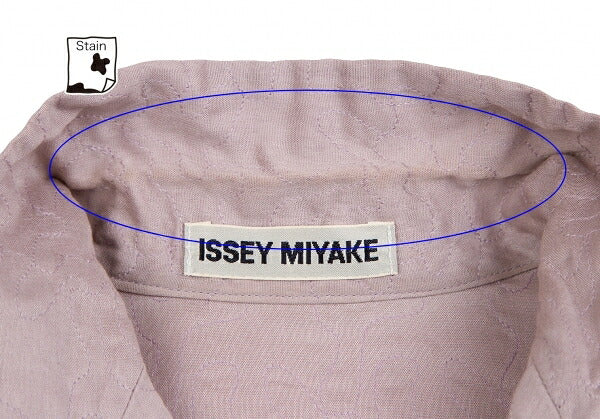ISSEY MIYAKE Cotton Pattern Stitch Open Shirt Purple Size 2