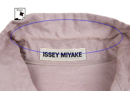 ISSEY MIYAKE Cotton Pattern Stitch Open Shirt Purple Size 2