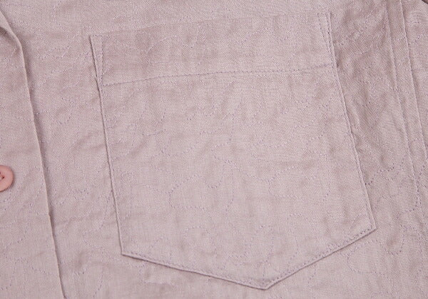 ISSEY MIYAKE Cotton Pattern Stitch Open Shirt Purple Size 2