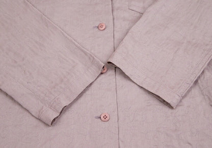 ISSEY MIYAKE Cotton Pattern Stitch Open Shirt Purple Size 2