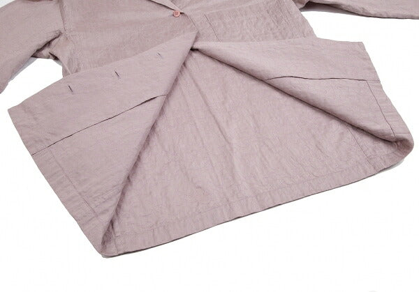 ISSEY MIYAKE Cotton Pattern Stitch Open Shirt Purple Size 2