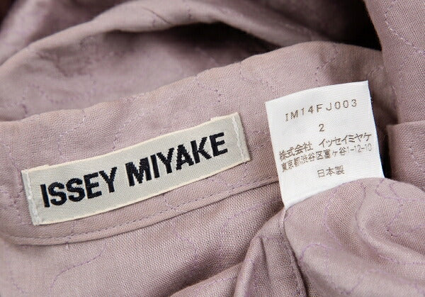 ISSEY MIYAKE Cotton Pattern Stitch Open Shirt Purple Size 2
