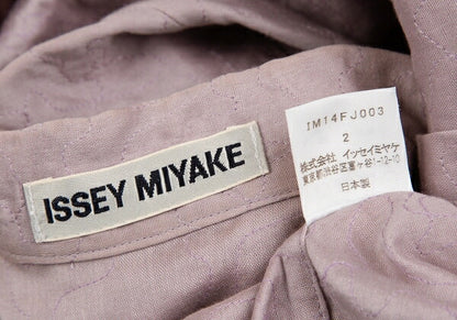 ISSEY MIYAKE Cotton Pattern Stitch Open Shirt Purple Size 2