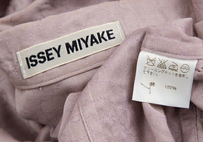 ISSEY MIYAKE Cotton Pattern Stitch Open Shirt Purple Size 2