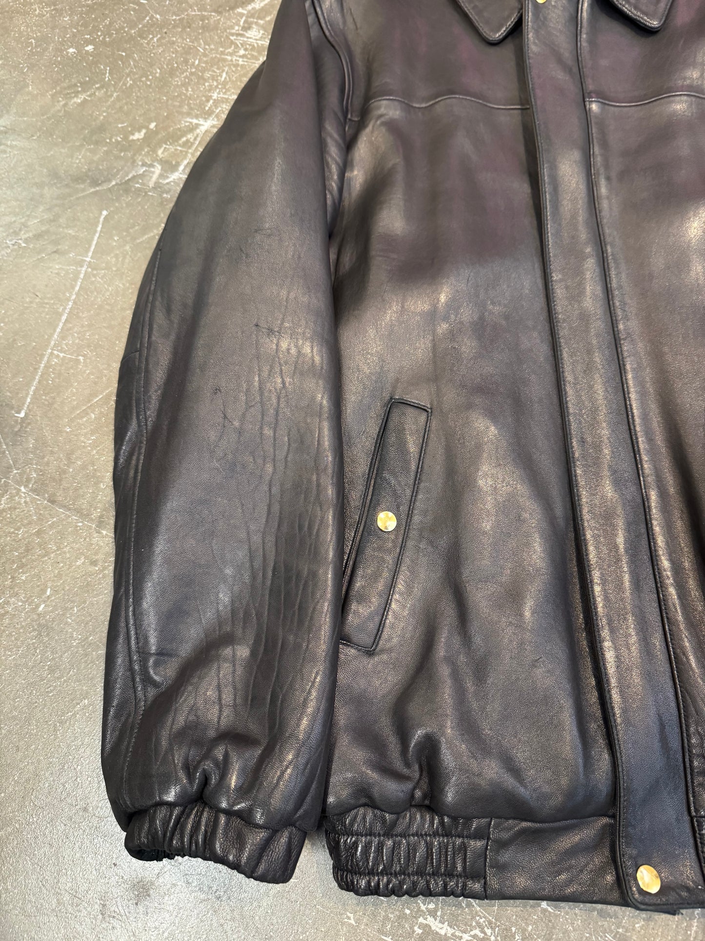 PHENOMENON Black Sheep Leather Long Sleeve Shirt Size M