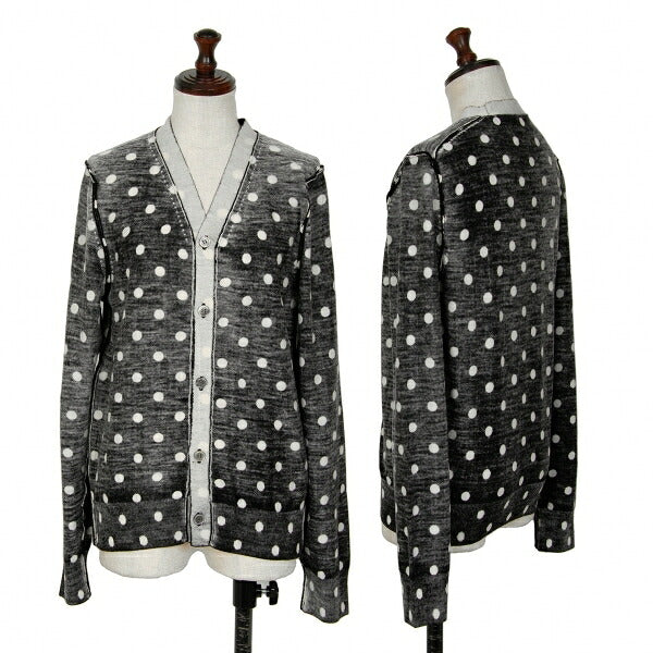 COMME des GARCONS Wool Dot Inside-Out Cardigan B/W Size M