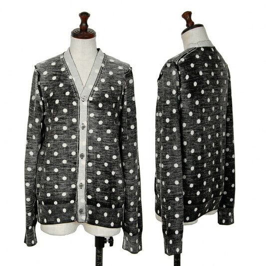 COMME des GARCONS Wool Dot Inside-Out Cardigan B/W Size M