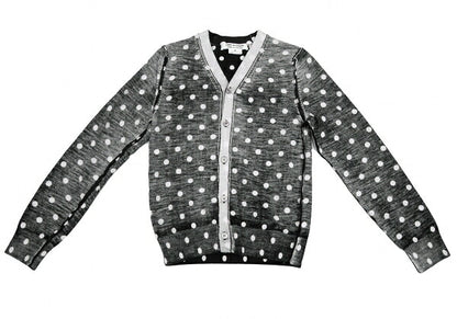 COMME des GARCONS Wool Dot Inside-Out Cardigan B/W Size M