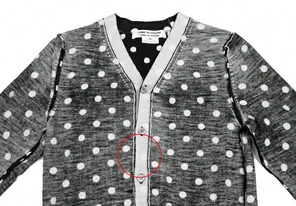 COMME des GARCONS Wool Dot Inside-Out Cardigan B/W Size M