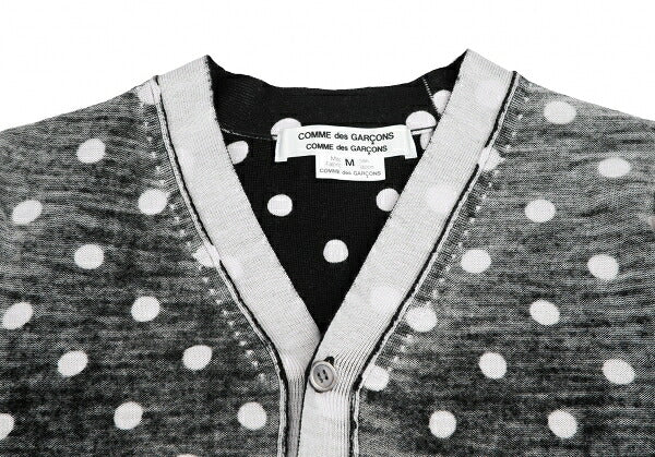COMME des GARCONS Wool Dot Inside-Out Cardigan B/W Size M