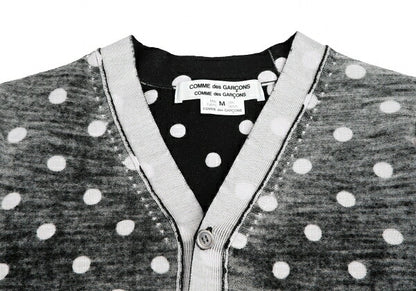 COMME des GARCONS Wool Dot Inside-Out Cardigan B/W Size M