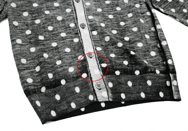 COMME des GARCONS Wool Dot Inside-Out Cardigan B/W Size M