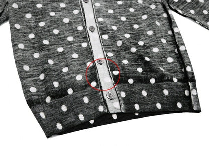 COMME des GARCONS Wool Dot Inside-Out Cardigan B/W Size M